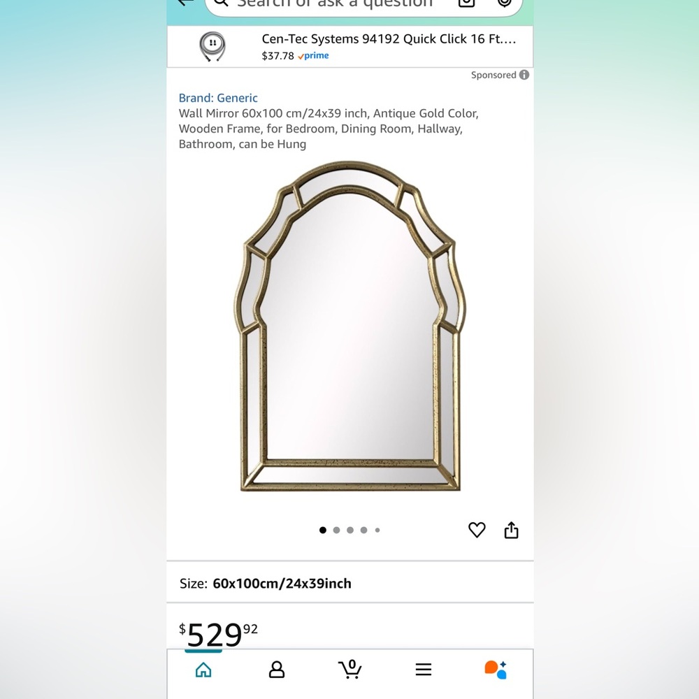 Elegant Gold Framed Mirror - Picture 1 of 1